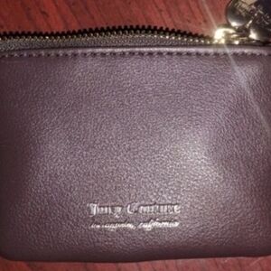 Juicy Couture Black Zip Card Wallet with Gold Hardware